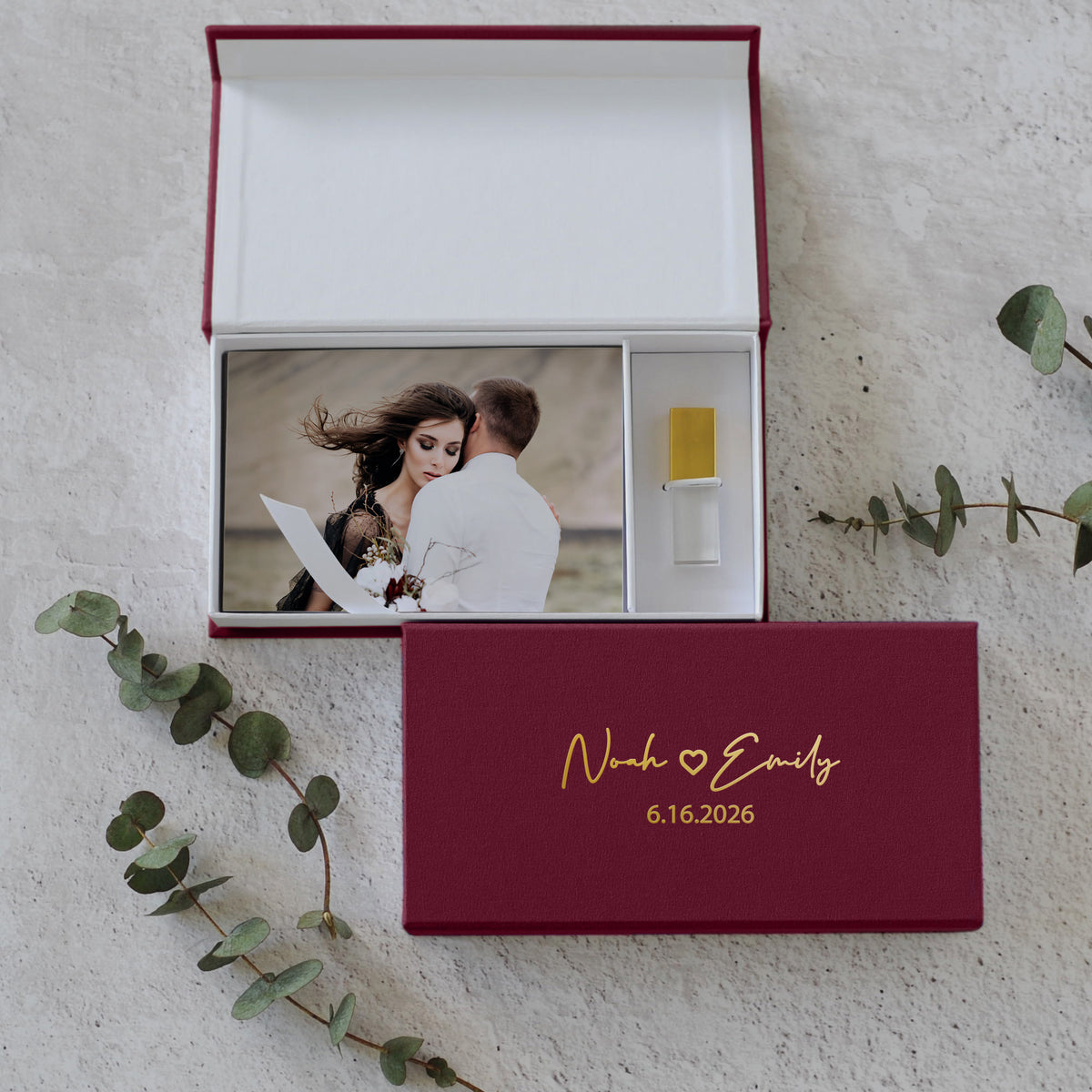 Linen USB Photo Box
