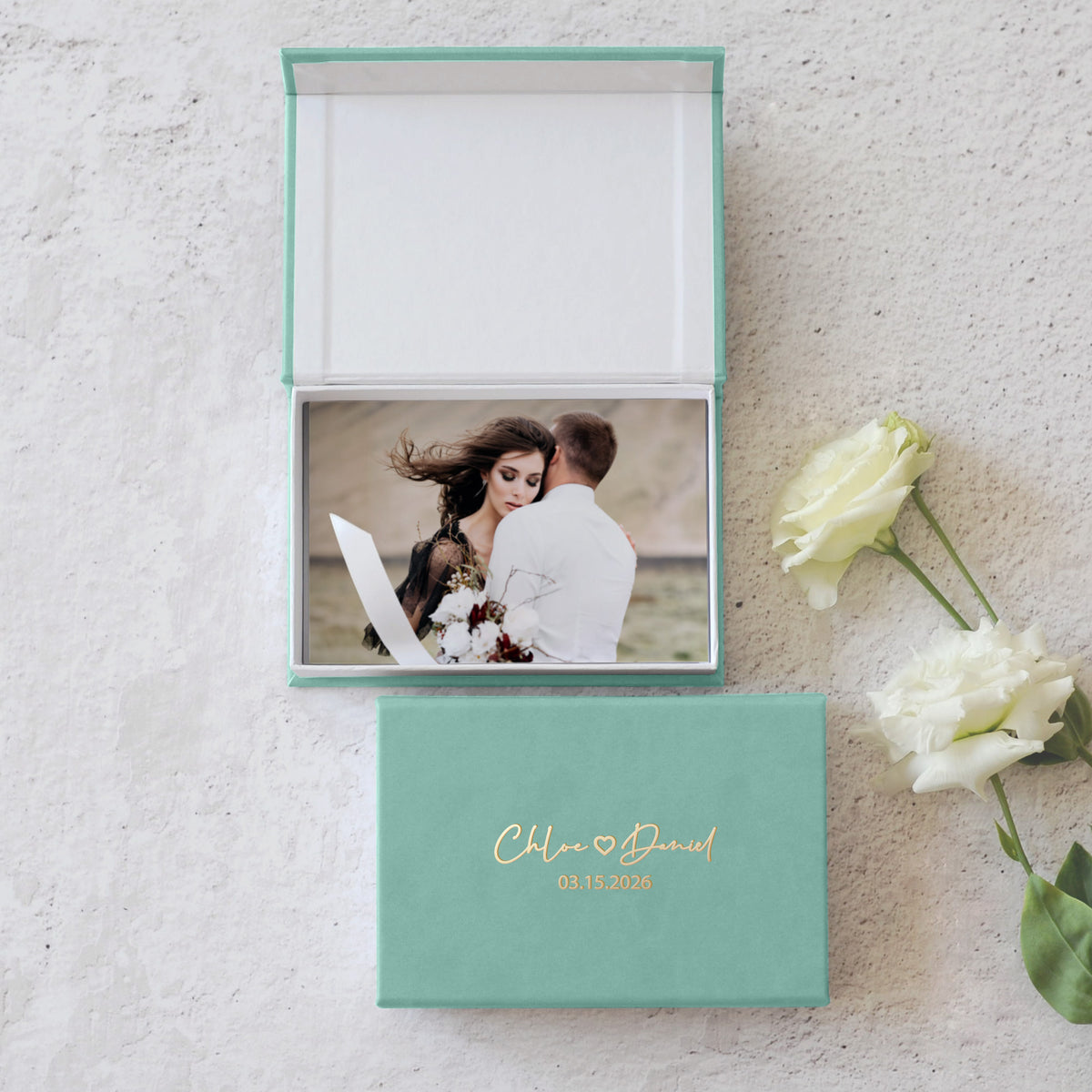 Faux Leather Photo Box