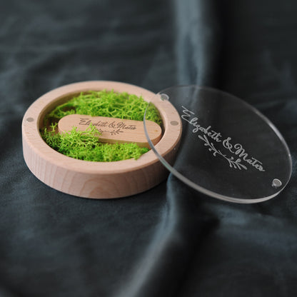 Round Wood USB Box