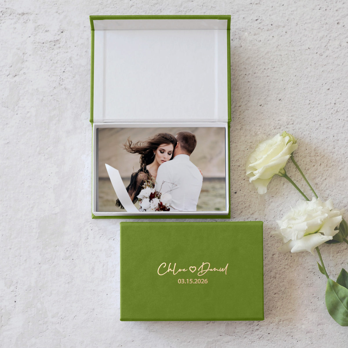 Faux Leather Photo Box