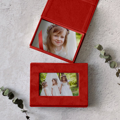 Soft Velvet Photo Box With Frame