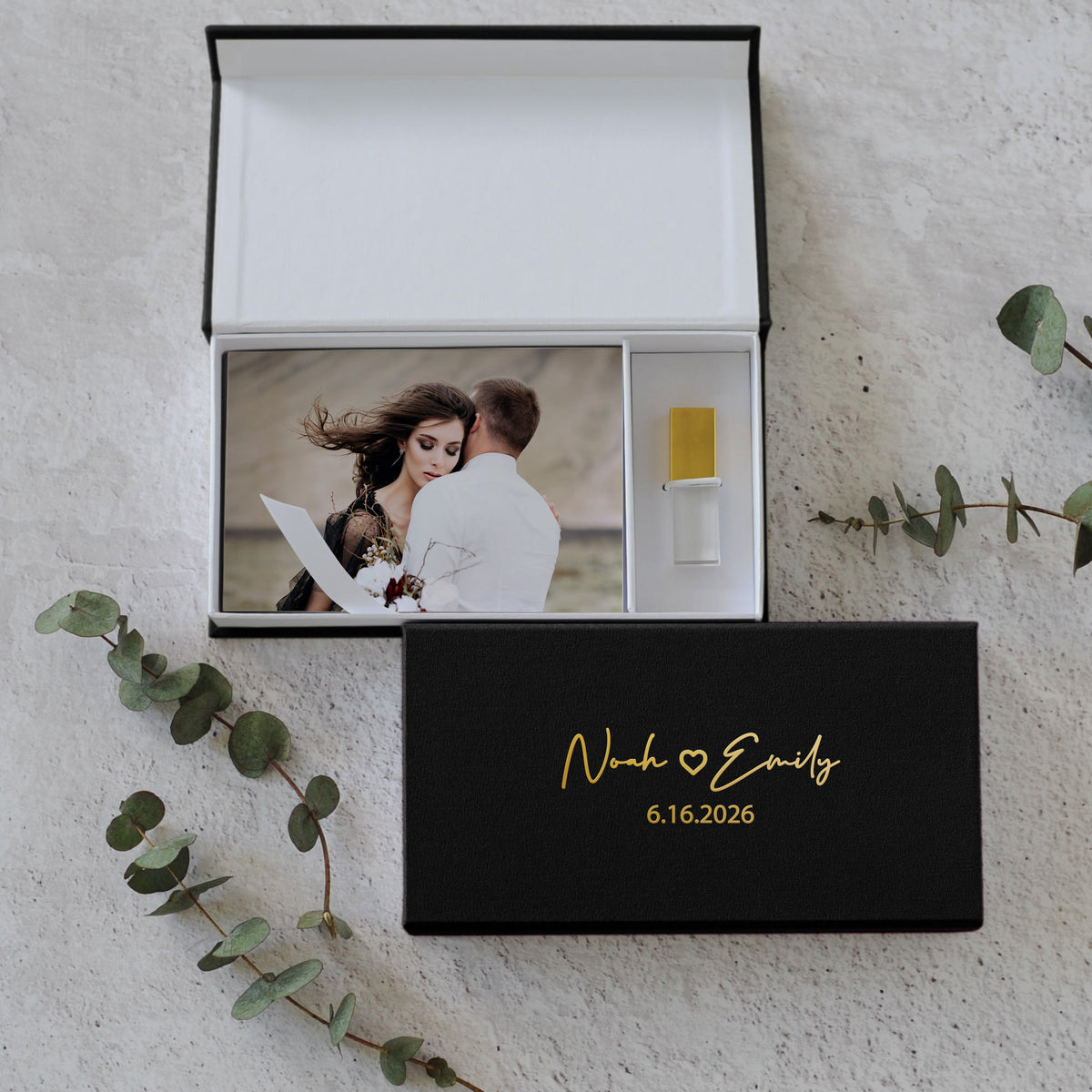 Linen USB Photo Box