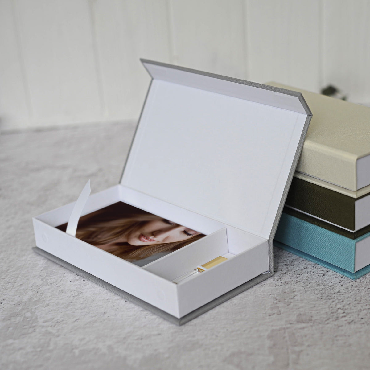 Linen USB Photo Box