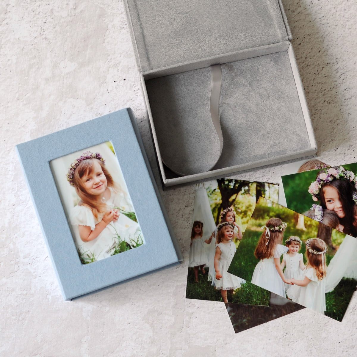 Soft Velvet Photo Box With Frame