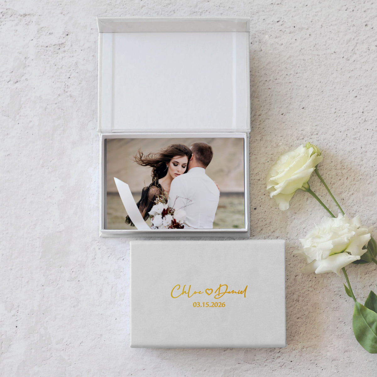 Faux Leather Photo Box