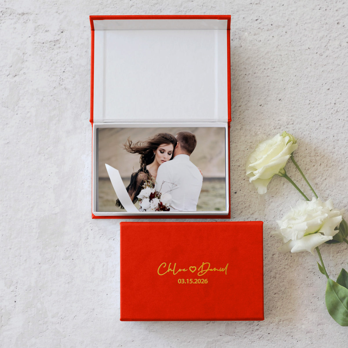 Faux Leather Photo Box