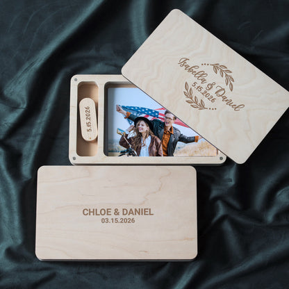 Wood USB Photo Box for 4x6 Prints