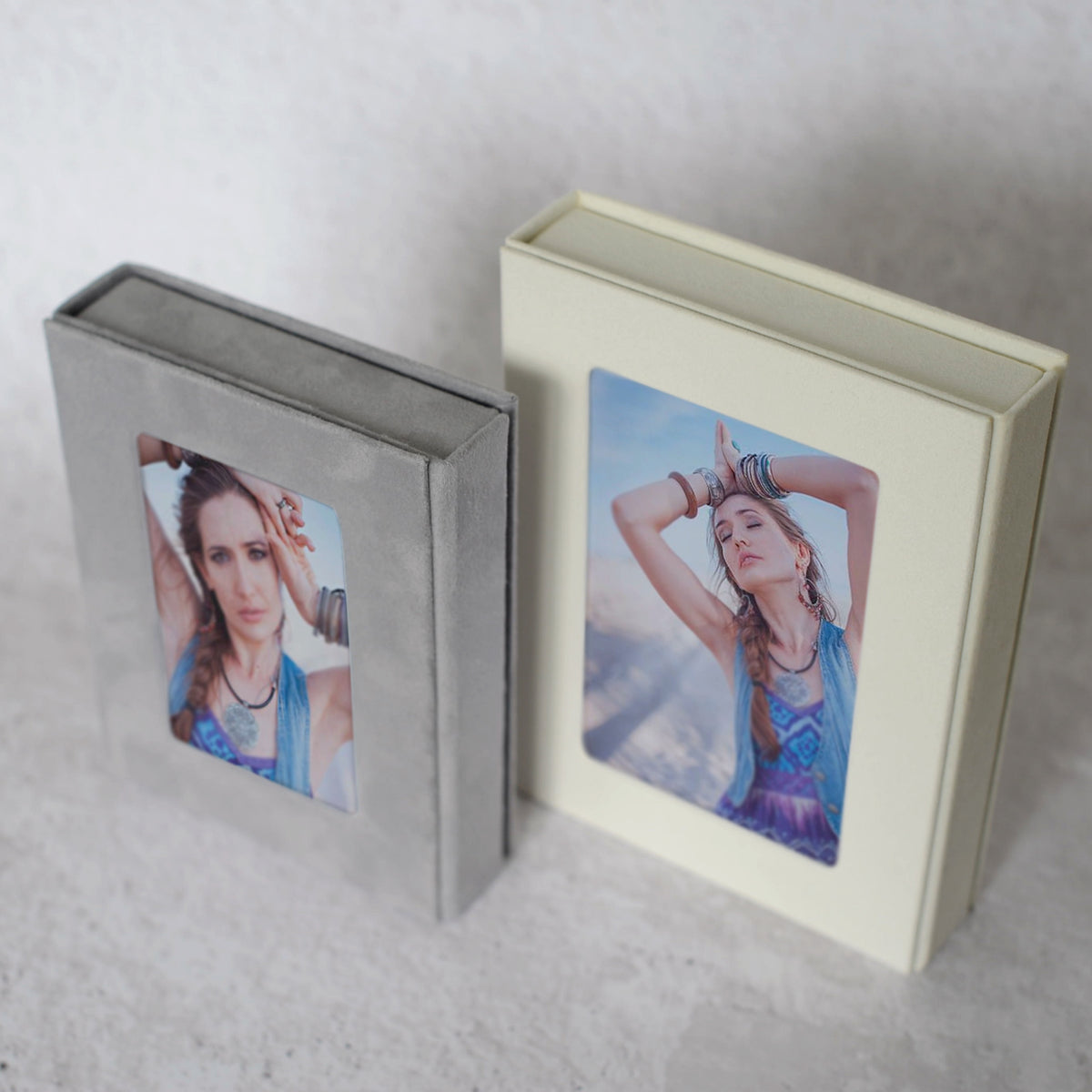 Soft Velvet Photo Box With Frame