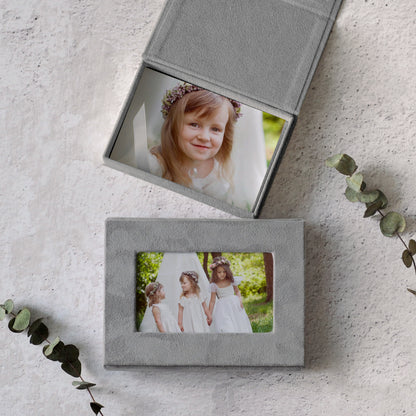 Soft Velvet Photo Box With Frame