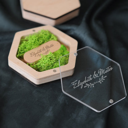 Hexagon Wood USB Box