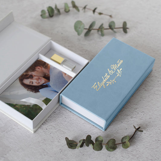 Faux Leather USB Photo Box