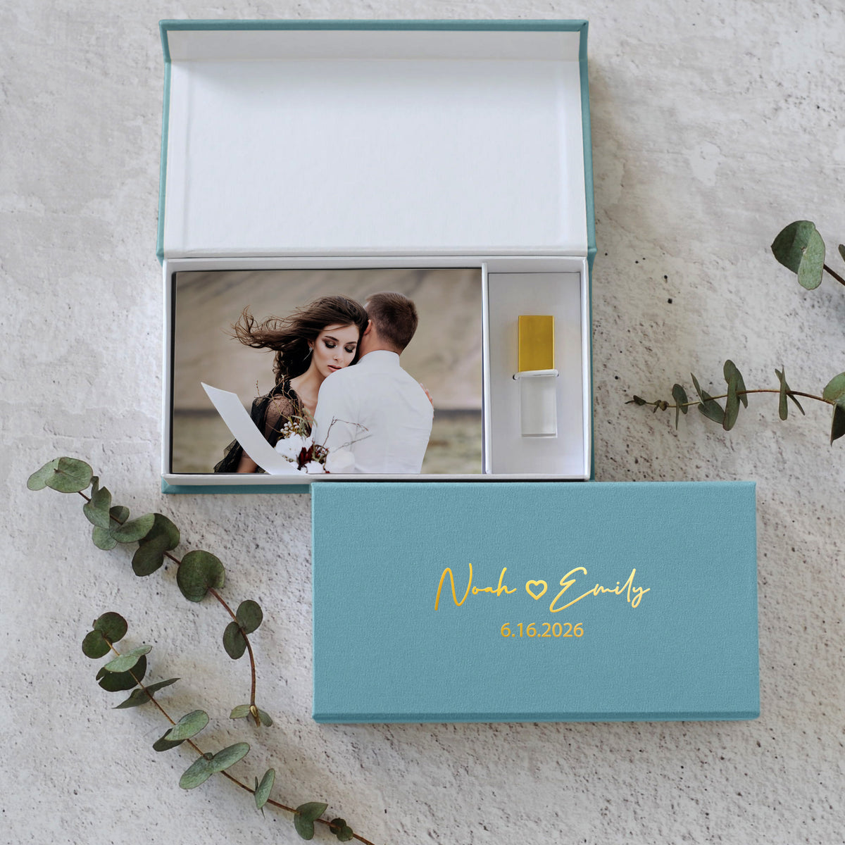 Linen USB Photo Box