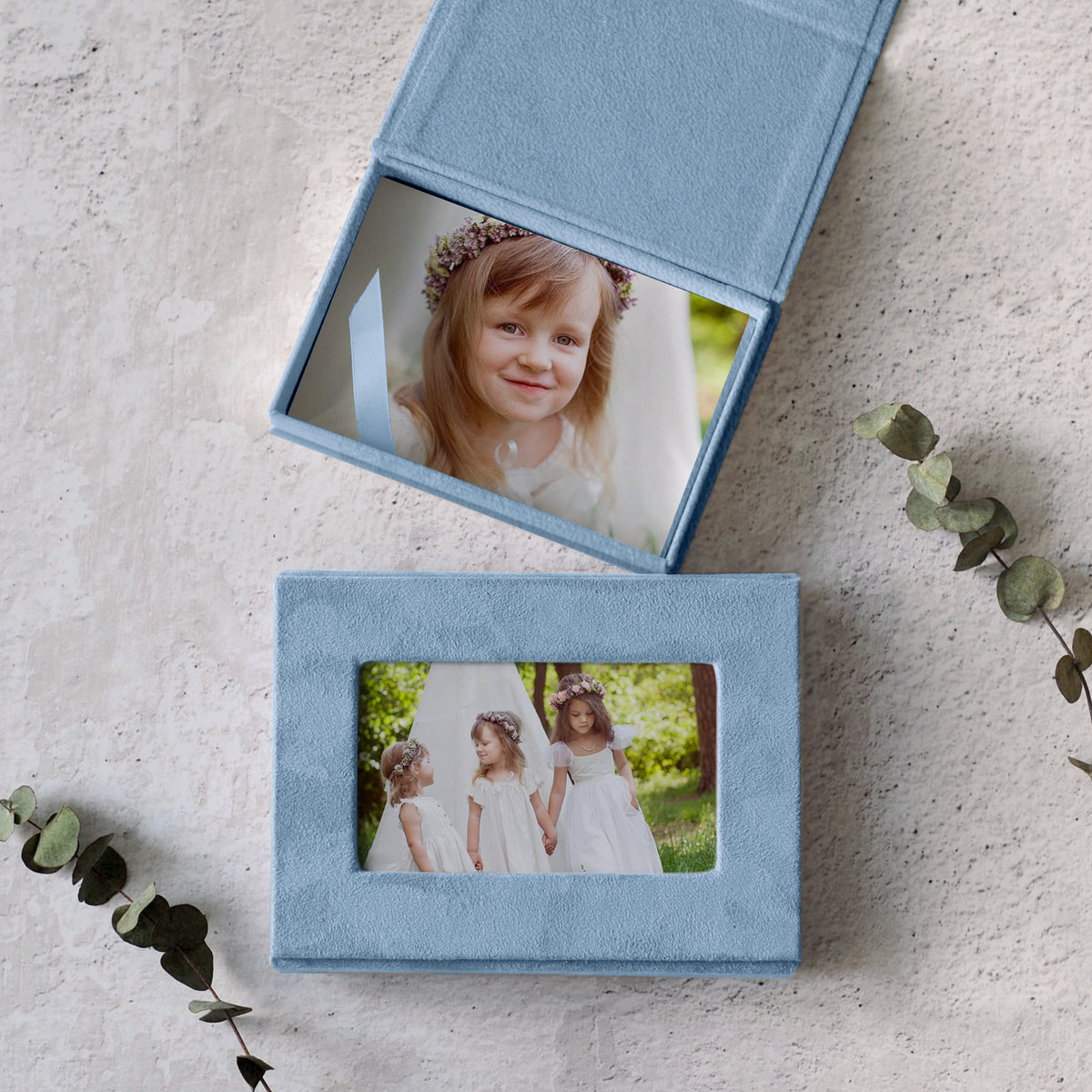 Soft Velvet Photo Box With Frame