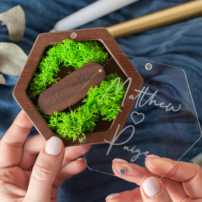 Hexagon Wood USB Box