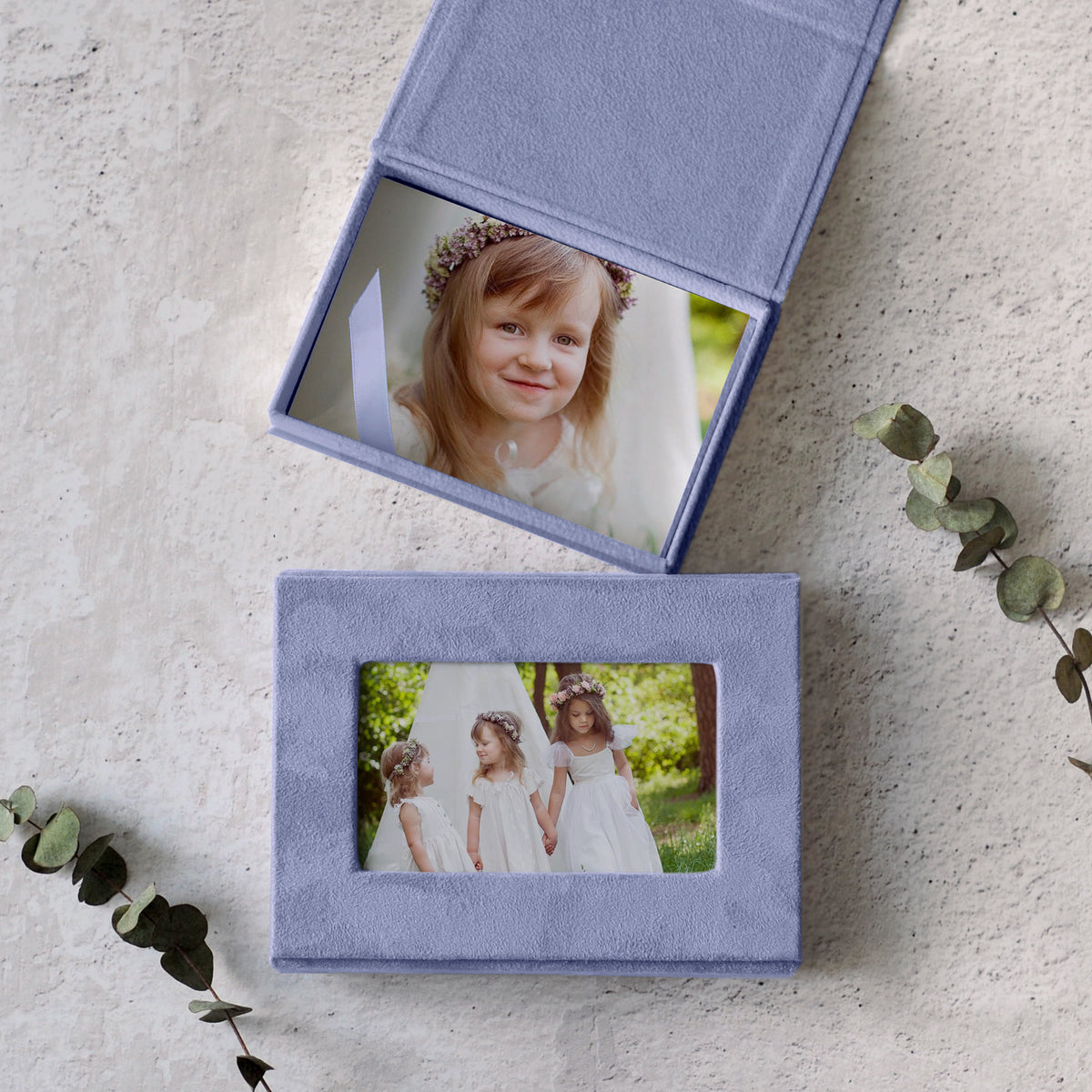 Soft Velvet Photo Box With Frame