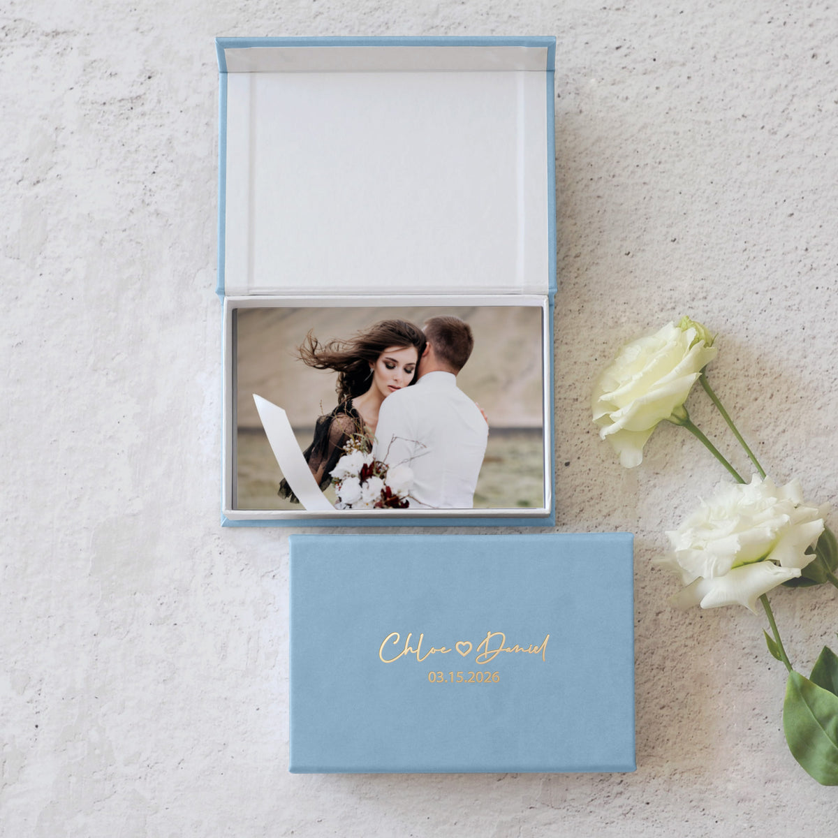 Faux Leather Photo Box
