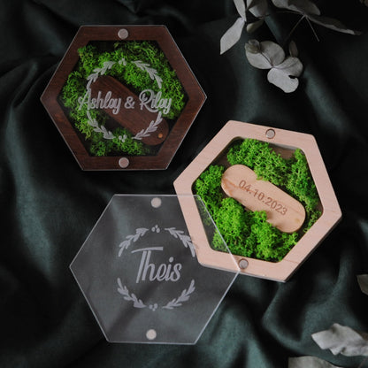 Hexagon Wood USB Box