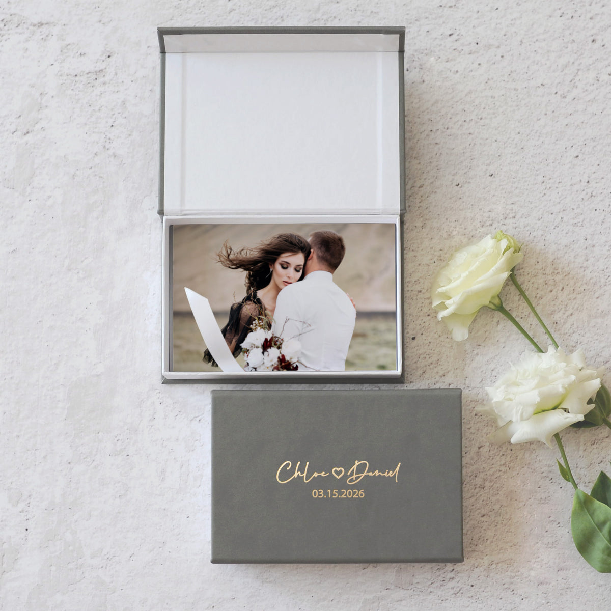 Faux Leather Photo Box