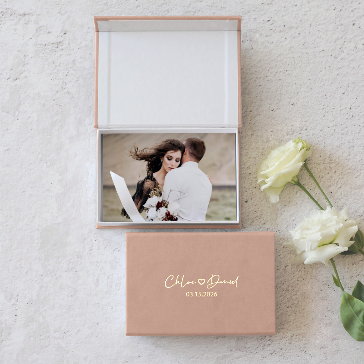 Faux Leather Photo Box