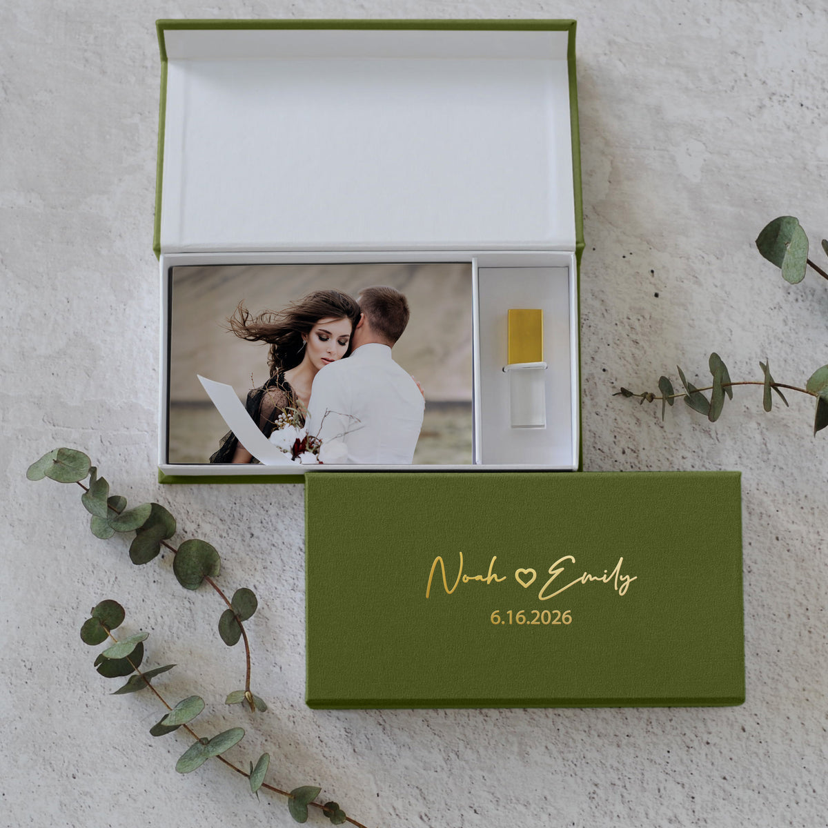 Linen USB Photo Box