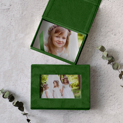 Soft Velvet Photo Box With Frame