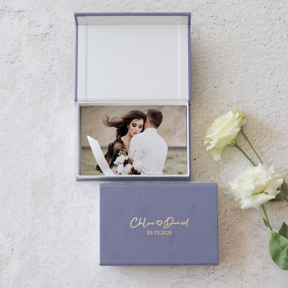 Faux Leather Photo Box