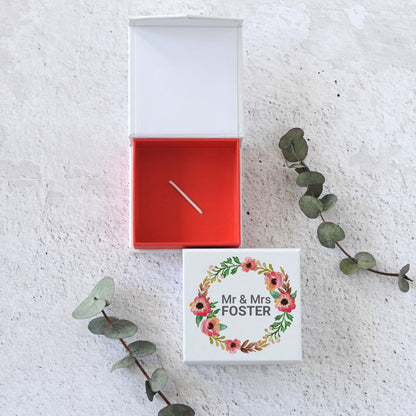 USB Box With a Colored Interior and Print