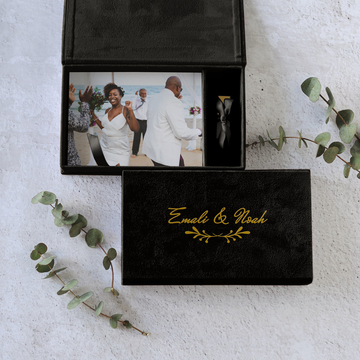 Soft Velvet USB Photo Box