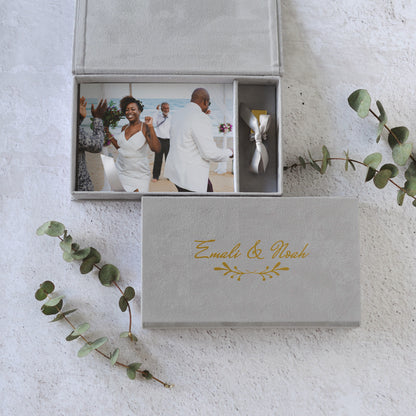 Soft Velvet USB Photo Box