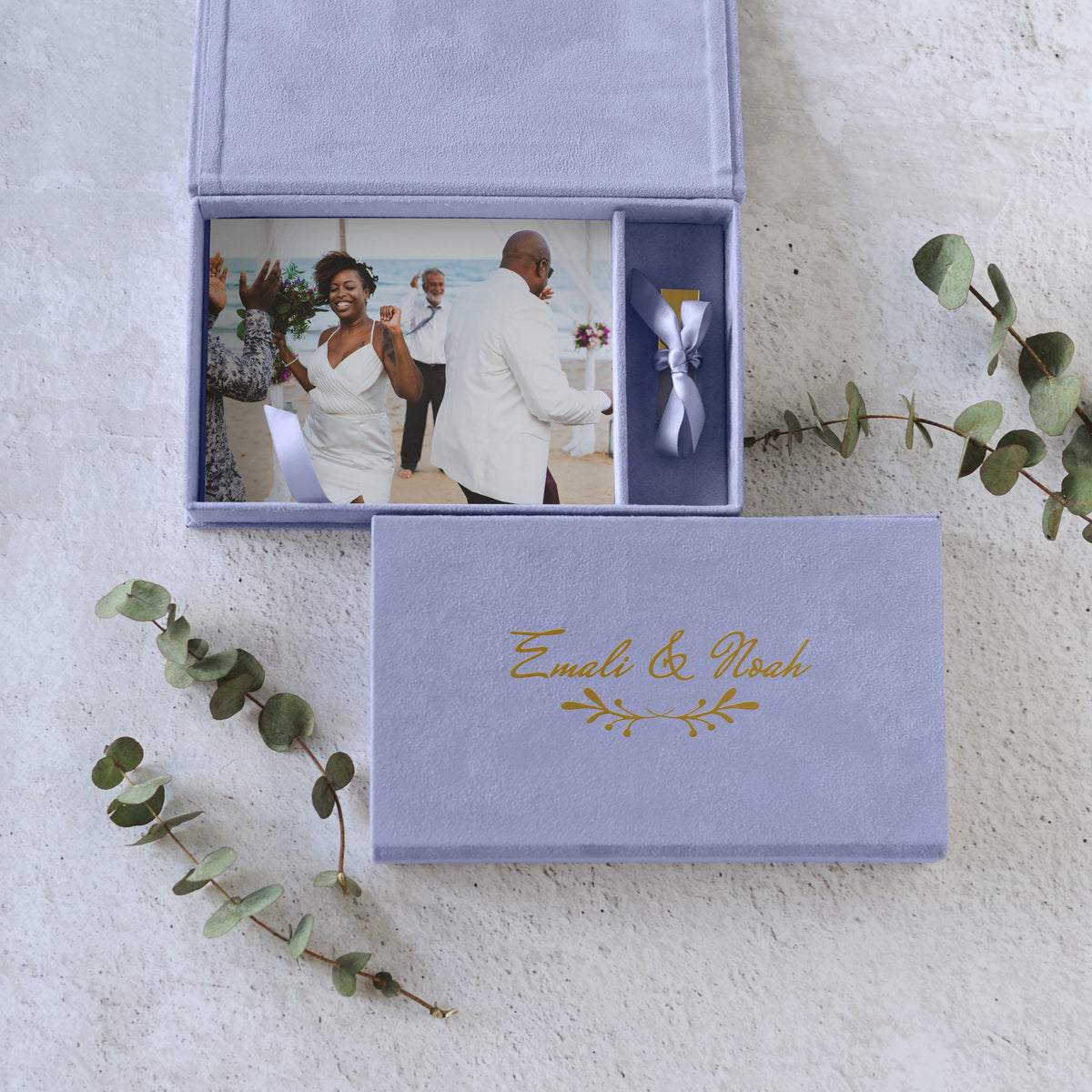 Soft Velvet USB Photo Box