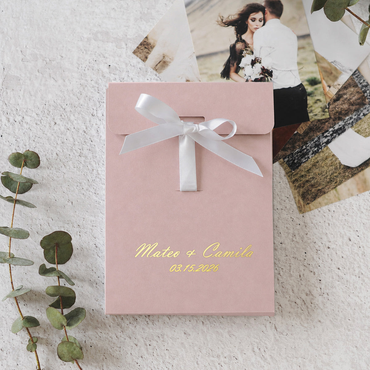Photo Box/Envelope With Ribbon