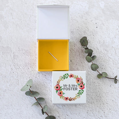 USB Box With a Colored Interior and Print
