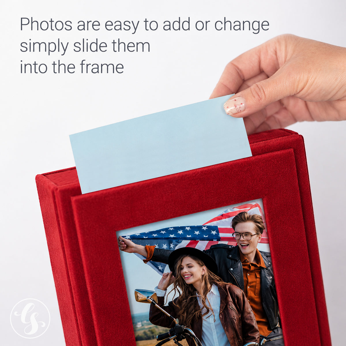 Soft Velvet Photo Box With Frame