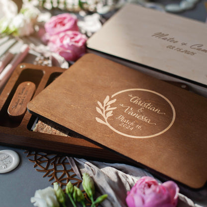 Wood USB Photo Box for 4x6 Prints