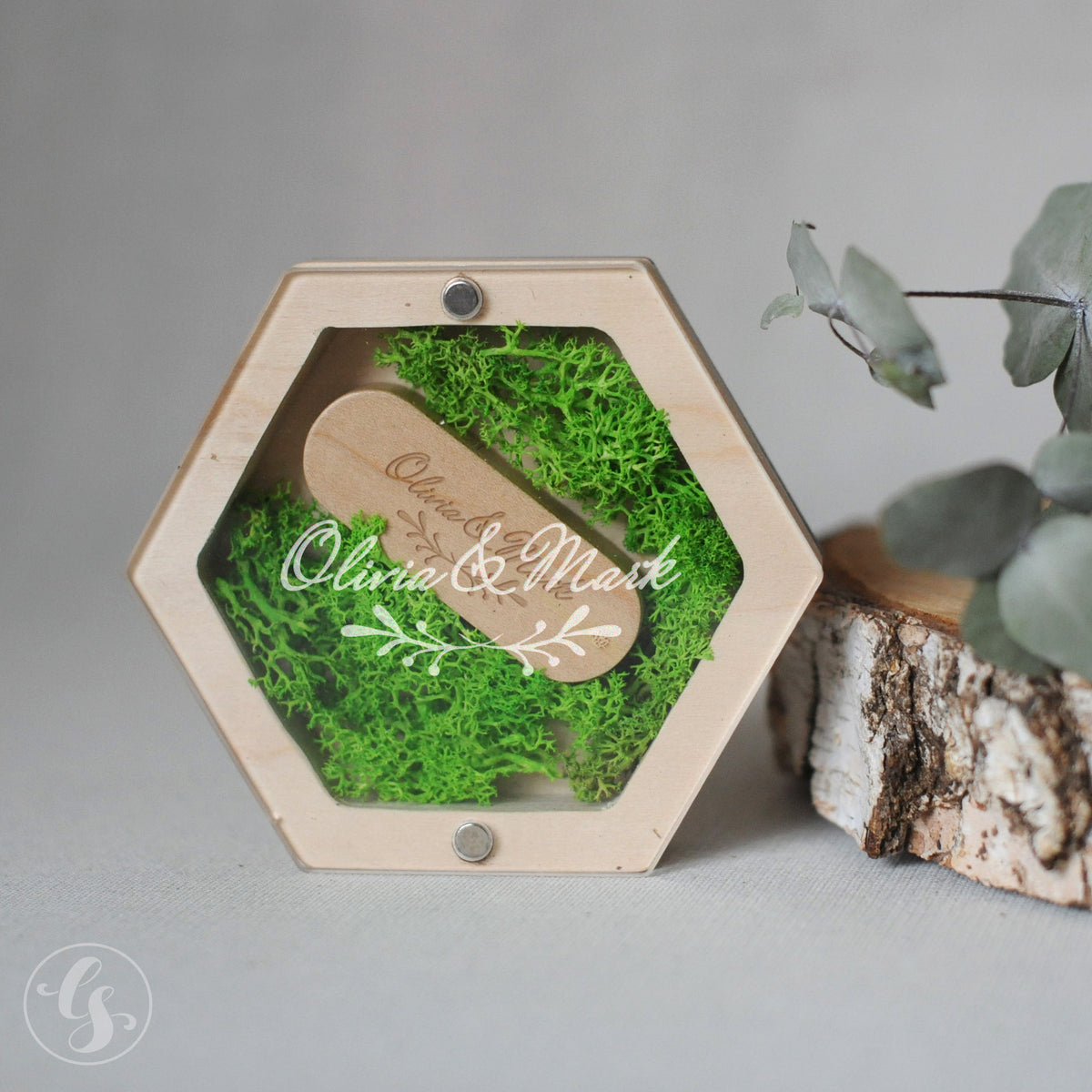 Hexagon Wood USB Box